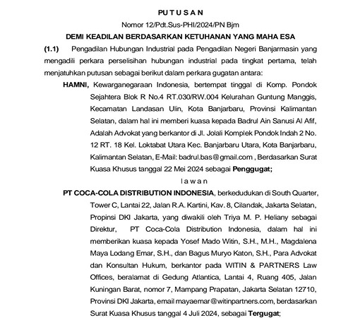 Advokat Badrul Ain Sanusi dan Rekan Menangkan Gugatan Karyawan Atas PHK Sepihak PT. Coca-Cola Distribution Indonesia 2 IMG 20240927 WA00091 11zon