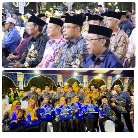 Wakil Bupati Kotabaru bersama rombongan dan para kafilah MTQ Kotabaru saat menghadiri penutupan MTQN ke-36 di Martapura