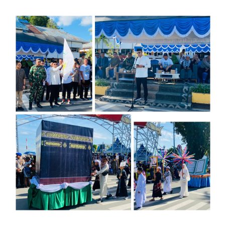Peserta pawai menampilkan miniatur Ka'bah dan Al-Qur’an, serta Wakil Bupati Kotabaru membuka acara Pawai Gema Muharram 1447 H.
