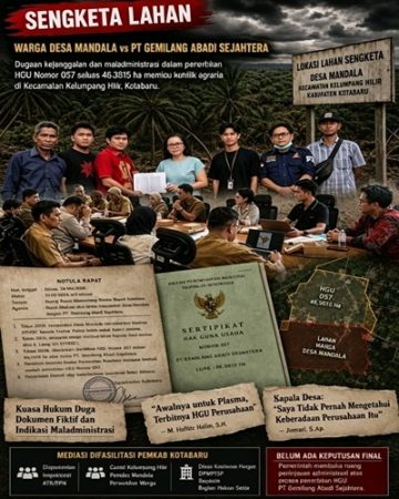 Ilustrasi visual sengketa lahan dibuat menggunakan teknologi AI.